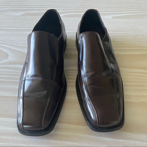 Alfani Dress Loafer Shoes Chocolate Brown Leather 13 - Picture 8 of 11